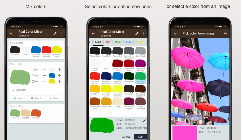 Een app om kleuren mee te mengen